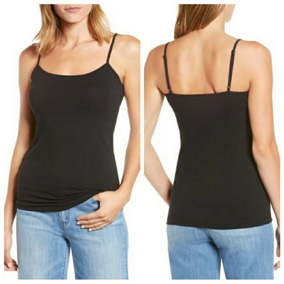 Halogen Tops - Halogen•Black adjustable strap cami•XS•